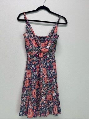 NWT Angie Floral Sundress in Navy with Pink Floral Print, Various Sizes